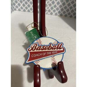 Kurt Adler Christmas Ornament Baseball "Coach Of The Year " W/Tags